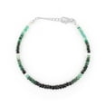thumbnail image 2 of QNAVIC Natural Shaded Emerald Gemstone Beads Dainty Bangle Bracelets, Handmade Jewelry, Chakra Healing Crystals, May Birthstone Gift for Women, 925 Sterling Silver Chain 8 inch, 2 of 6