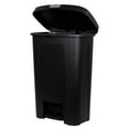 Hefty 10 gal Step On Lid Lock Plastic Kitchen Trash Can, Black