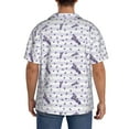 thumbnail image 3 of KLL Lavender Flowers Print Men's Shirt Short Sleeve Button Down Summer Cuba Beach Shirts- 3X-Large, 3 of 5