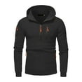 thumbnail image 3 of LUOGENLI Men Hoodies Graphic Pink Men's Quarter Zip Hoodie with Multiple Pockets Lightweight Comfortable Pullover Sweatshirt for Casual Outdoor Wear Mens Hoodies Blanket Black Size XXXL, 3 of 5