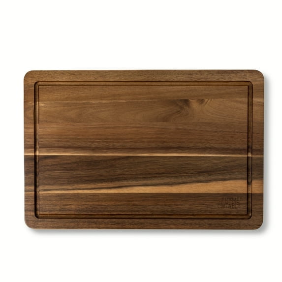 Thyme & Table Large 12"x18" Acacia Wood Cutting Board with Triangle Shaped Anti-Slip Grips (Pack of 2)