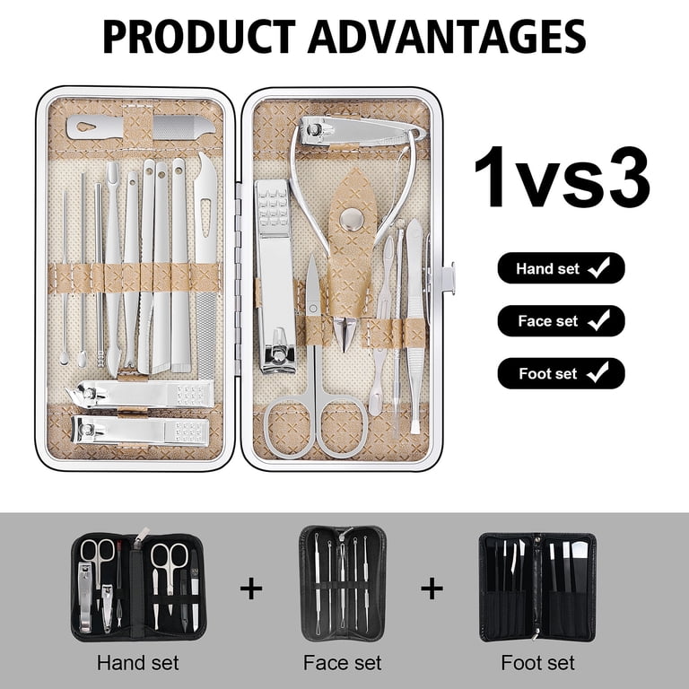 Huryfox 19-Piece Manicure Kit, Stainless Steel Nail Set photo 6