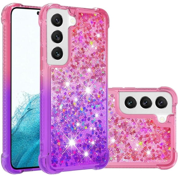 Compatible with Samsung Galaxy S23 Case Girls Women Liquid Glitter Heavy Duty Shockproof Back Cover Soft TPU Bumper Silicone Slim Protective Cover for Samsung Galaxy S23 Gradient Pink
