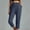 Navy, variant on Babysbule Long Pants for Women Ladies Casual Solid Color Pockets Elastic Waist Comfortable Straight Calf-Length Pants