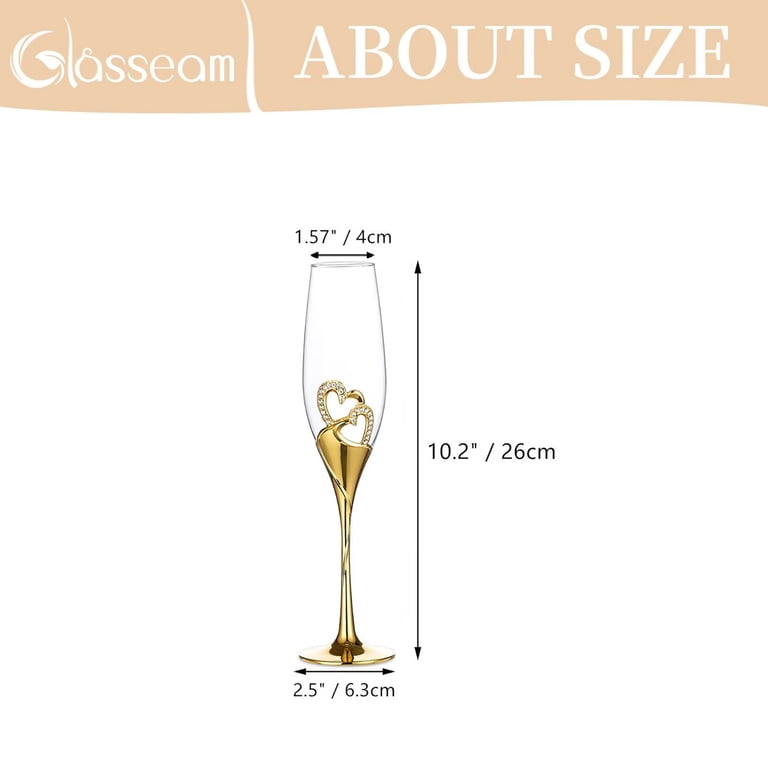Marriage Gifts Mikasa Gold Rim Champagne Flutes - Set Of 2 Lead-Free Crystal  Toasting Glasses, 8 Oz, Gift Boxed For Weddings & Anniversaries Wedding  Items