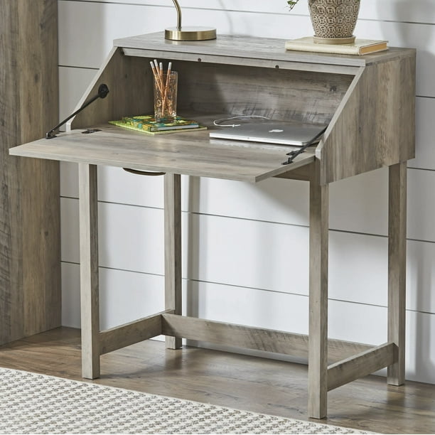 Better Homes & Gardens Modern Farmhouse Secretary Desk, Rustic Gray