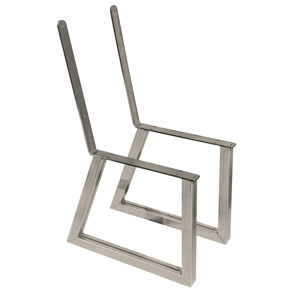 Live Edge Timber Co. Bench Legs with Back Rest Raw Steel Pair