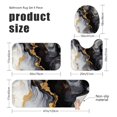 thumbnail image 3 of Black and Gold Marble Pattern Bathroom Rug Set 4 Piece,Includes Contour,Lid Cover,Bath Mat,Non-Slip Extra Soft Absorbent Washable, 3 of 5