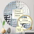 thumbnail image 3 of Designart "Harmonious Nordic Minimalism II" Scandinavian Maze Round Wall Mirror - Landscapes Oval Printed Decorative Mirror - Multiple Color Options, 3 of 5