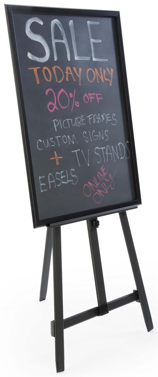 24 x 36Inch Liquid Chalkboard with Heavy Duty Presentation Easel, Adjustable, Folding (Black