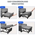 thumbnail image 5 of FLEXISPOT Convertible Sleeper Chair Bed, Pullout Small Sleeping Chair w/Adjustable Backrest, Pillow, Side Pockets, USB, Cup Holders, Pull Out Sofa Bed for Living Room, 5 of 6