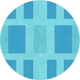 thumbnail image 1 of Ahgly Company Machine Washable Indoor Square Transitional Bright Turquoise Blue Area Rugs, 3' Square, 1 of 7