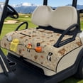 thumbnail image 2 of COEQINE Universal Golf Cart Seat Towel Blanket with 4 Front Pockets & Convenient Fold-Away Design, Fits for EZGO, Yamaha, Club Car and More 2 Person Seats, Cute Dog Pet Print, 2 of 8