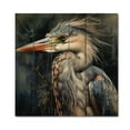 thumbnail image 3 of Designart "Graceful Waterbird Heron III" Animals Print on Natural Pine Wood, 3 of 5