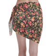 thumbnail image 2 of KLL Rose Flowers Print Women's Sarong Coverups Short Bathing Suit Wrap Skirt Beach Wrap Swimsuit Cover Ups, 2 of 6