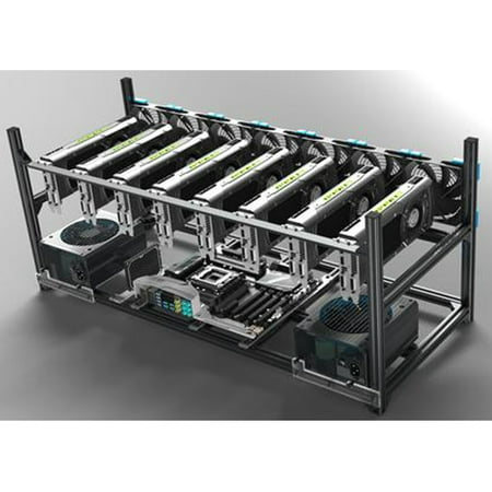 8GPU Aluminum Stackable Open Air Mining Case Computer Frame Rig Bitcoin (Best Computer Case For Bitcoin Mining)