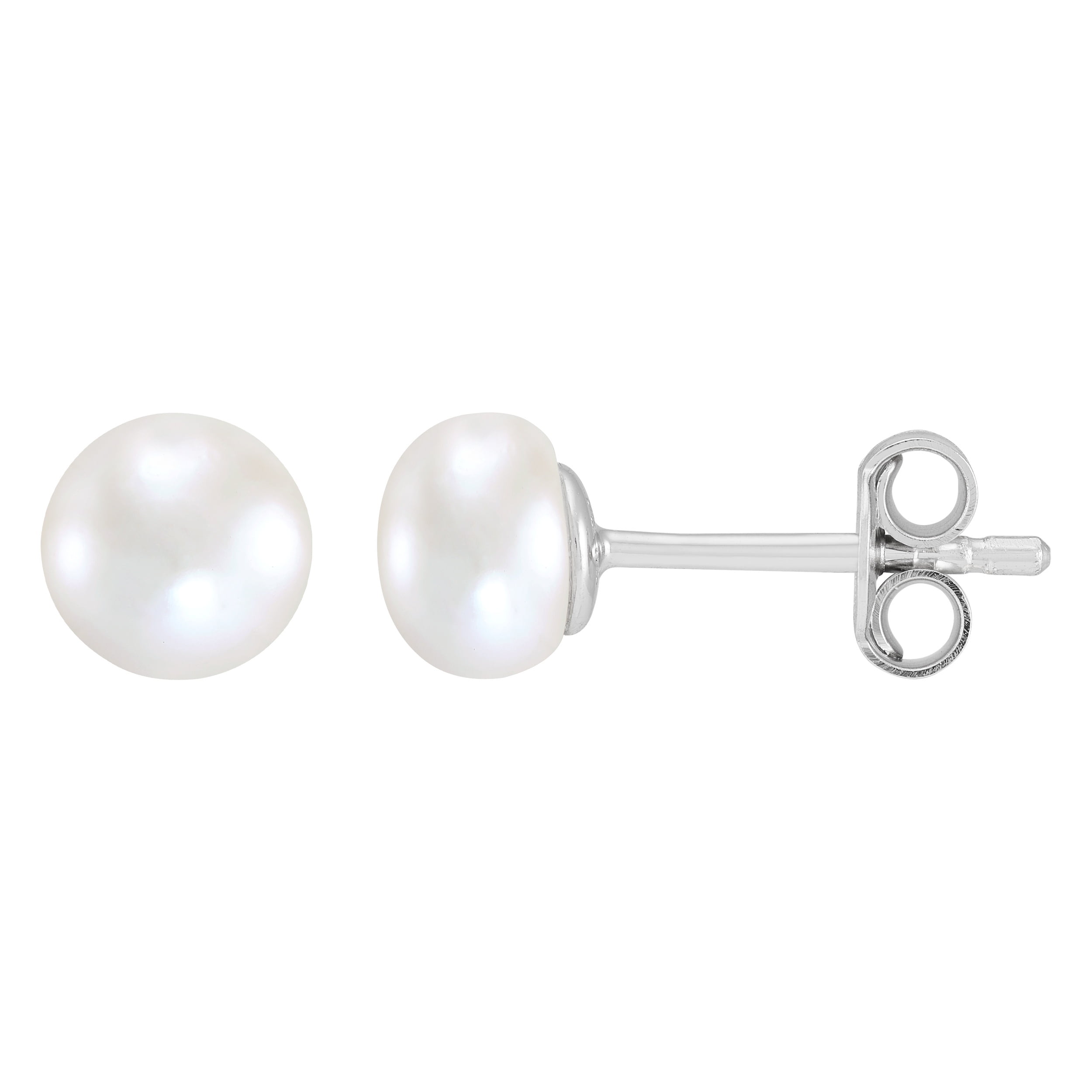 Brilliance Fine Jewelry Round Freshwater Pearl Pendant and Round Stud Earrings Set in Sterling Silver