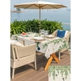 thumbnail image 5 of Outdoor Tablecloth with Umbrella Hole for Patio/Picnic/Party/Camping, Spring Botanical Waterproof Table Cloth Rectangle Table Cover Washable, Watercolor Leaves Flowers Birds Beige (60"x 102"), 5 of 8