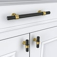 thumbnail image 4 of goldenwarm 10 Pack Gold Cabinet Knobs Brushed Brass Drawer Knobs Gold Dresser Hardware - LS201GD Single Hole Handles for Kitchen Cupboard Doors Closet Hardware 2in Overall Length, 4 of 10
