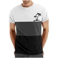 thumbnail image 1 of Mens Casual Pantalones Cortos Cuello Redondo Patchwork Impresión Suéter Blusa de Fitness, Camisetas para Hombre, 1 of 4