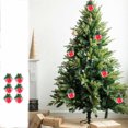 thumbnail image 1 of Fiudx Ofertas relámpago del día Bolas de Navidad flocadas, bolas pintadas, decoración para árbol de Navidad, bolas de tela colgantes, arreglo decorativo, bolas de gamuza navideñas, 6 piezas, 1 of 7