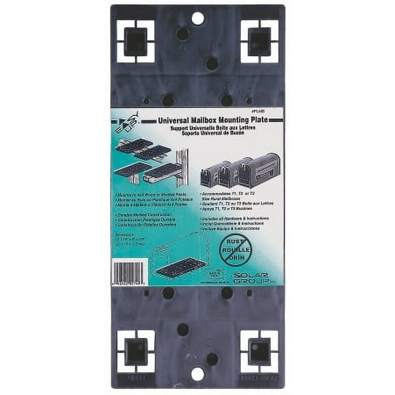 Solar Group Inc PLMB0060 Black Universal Mailbox Mounting Board