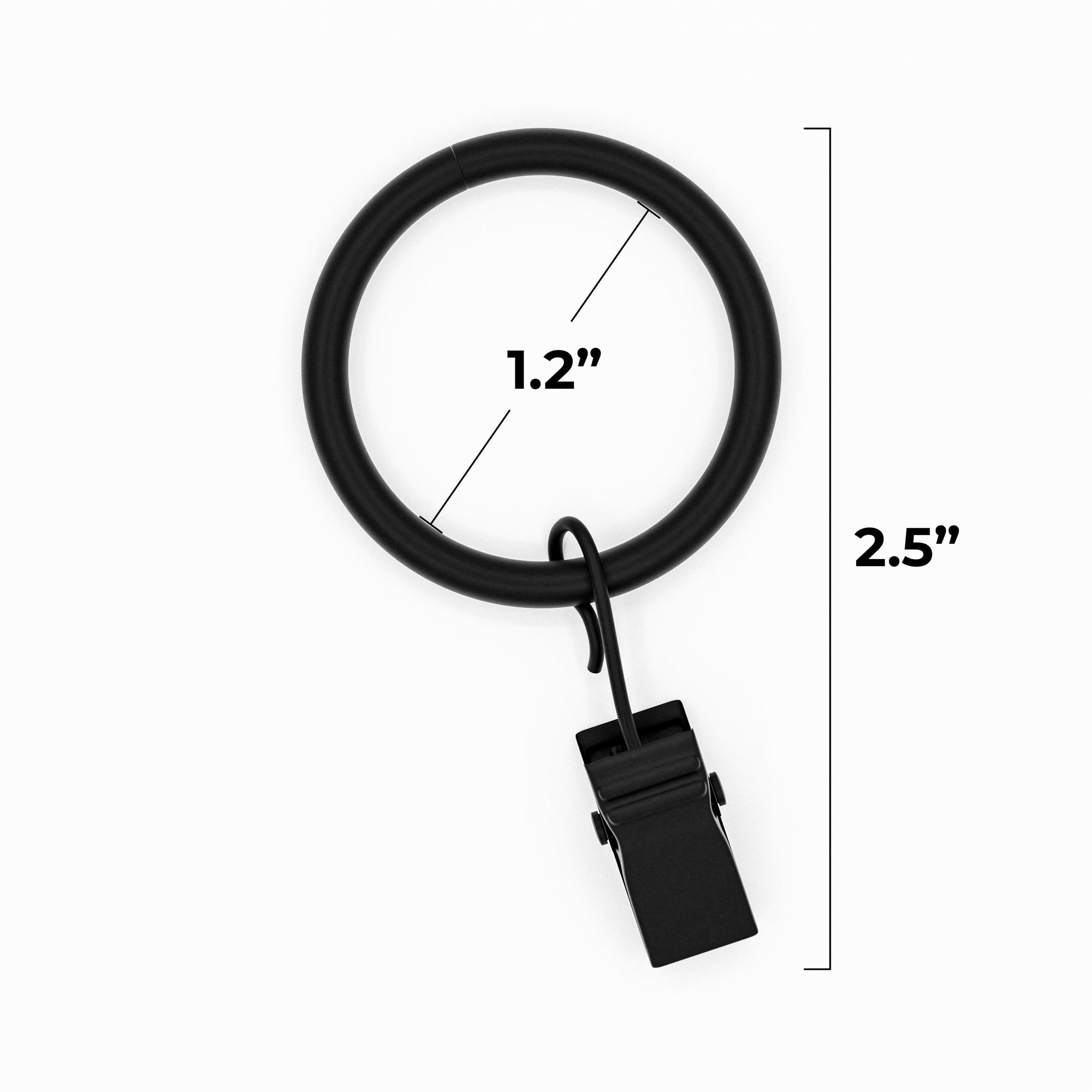 Mainstays 1" Black Curtain Clip Rings (7 pack)