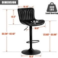 thumbnail image 7 of Kidol & Shellder Black Leather Bar Stools Set of 2 Soft Swivel Counter Stools, 7 of 7