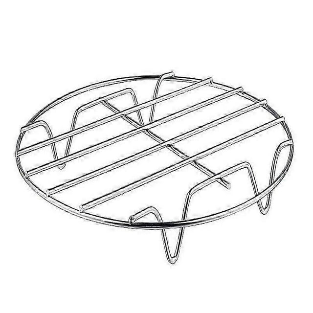 2pcs Air Fryer Rack Stainless Steel 7.8inch Holder XL Air Fryer Accessories, Multi-purpose Double Layer Rack with 5 Barbecue Sticks for Most 5.3-5.8 Q