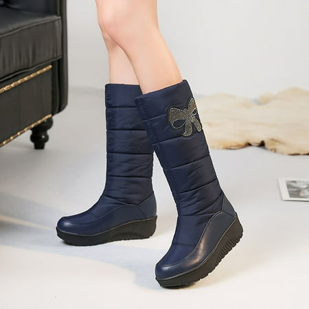 

Juebong Halloween Deals Warm Thick Down Boots Women s Lug Sole Non-Slip Boots High Boots Anti-Slipping Snow Boots