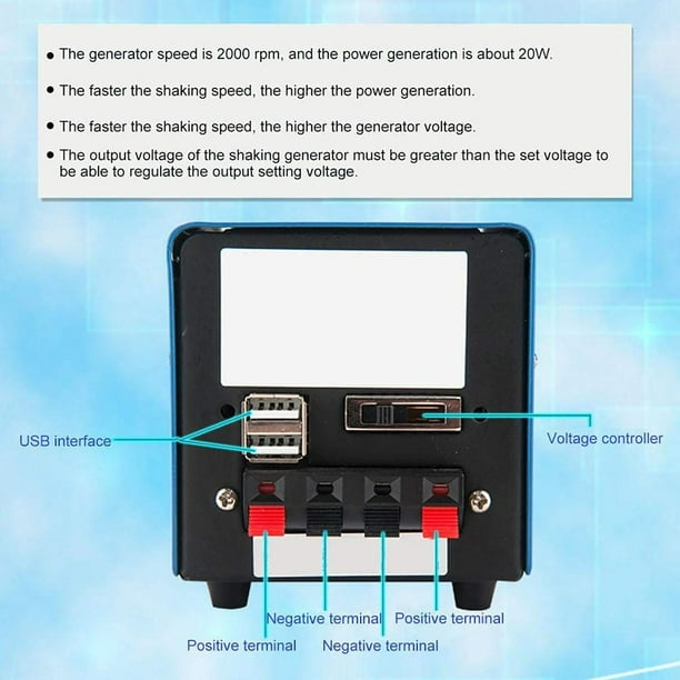 Générateur de manivelle manuel portable extérieur domestique 20W Dynamo USB  haute puissance 