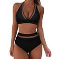thumbnail image 1 of Fvwitlyh Swimsuits For Women Women High Waisted Bikini Push Up Two Piece Swimsuits Vintage Swimsuit Two Piece Retro Ruched High Waist Print Bikini Set, 1 of 5