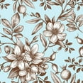 thumbnail image 3 of Blue Floral Wallpaper Pre-Pasted - 25"W x 225"H, 3 of 3
