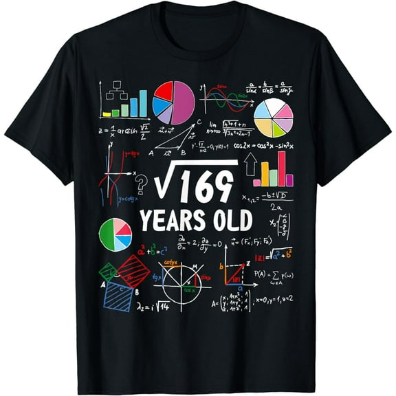 Square Root Of 169 13th Birthday 13 Year Old Math Nerd T-Shirt mens t shirt，black，women，funny，misfits，men，journey