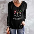 thumbnail image 1 of Puntoco, camisetas con cuello en V para mujer, camisetas con estampado navideño de primavera, camisetas de manga corta, blusas Puntoco Puntoco-5851, 1 of 5