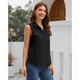thumbnail image 3 of SPRING SEAON Women's Sleeveless Button Down Shirts Blouses Solid Casual Tank Top Loose V Neck Summer Top for Work, 3 of 7