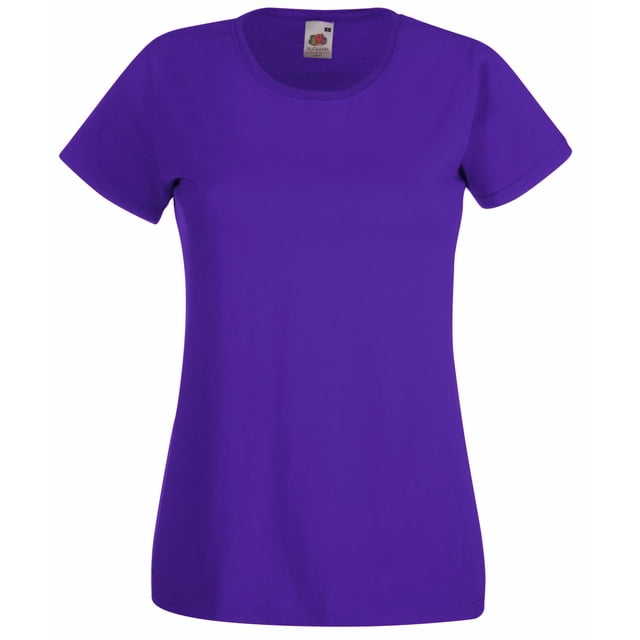 Fruit Of The Loom- Camiseta de manga corta Valueweight para mujer (Púrpura)