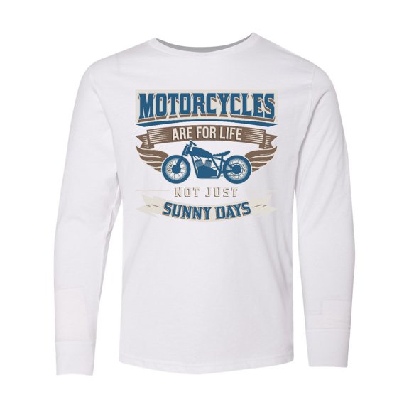 Inktastic Motorcycles Are for Life Biker Long Sleeve Youth T-Shirt