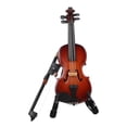 thumbnail image 3 of OULII Mini Violin Model Ornament Desktop Adornment Brown Plastic Home Decor Set, 3 of 6