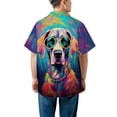 thumbnail image 5 of Hippie Great Dane Portrait oil painting Watercolor Tie-dye Vintage Hawaiian Shirt Breathable Summer Unisex Merch Danes Dog Lover Gifts - 00015, 5 of 6