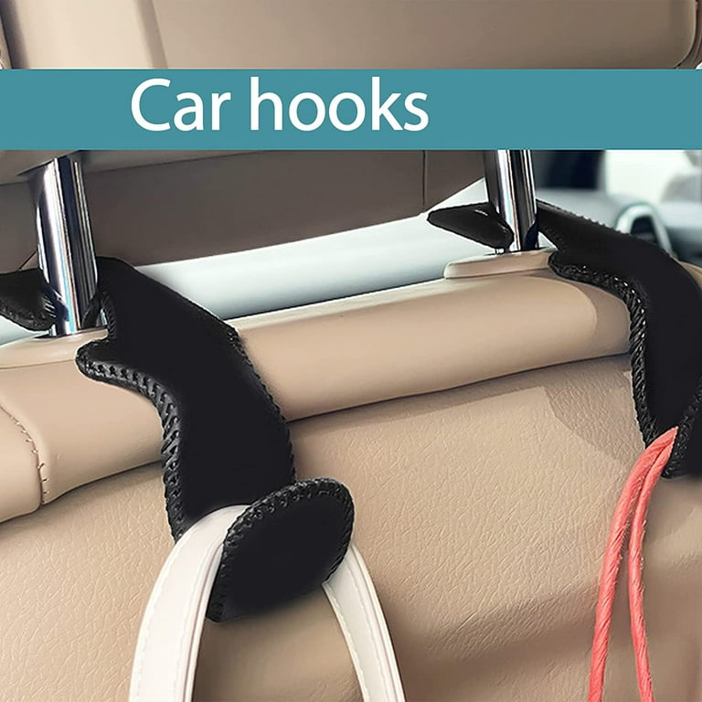  Ompellus Car Headrest Hook, 2 Pack Leather Car Seat Hooks for  Purses and Bags, Car Organization Accessories (Tan) : Automotive