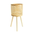 thumbnail image 2 of Woven Flower Pot Faux Rattan Planter High Living Room Floor Shelves, 2 of 6