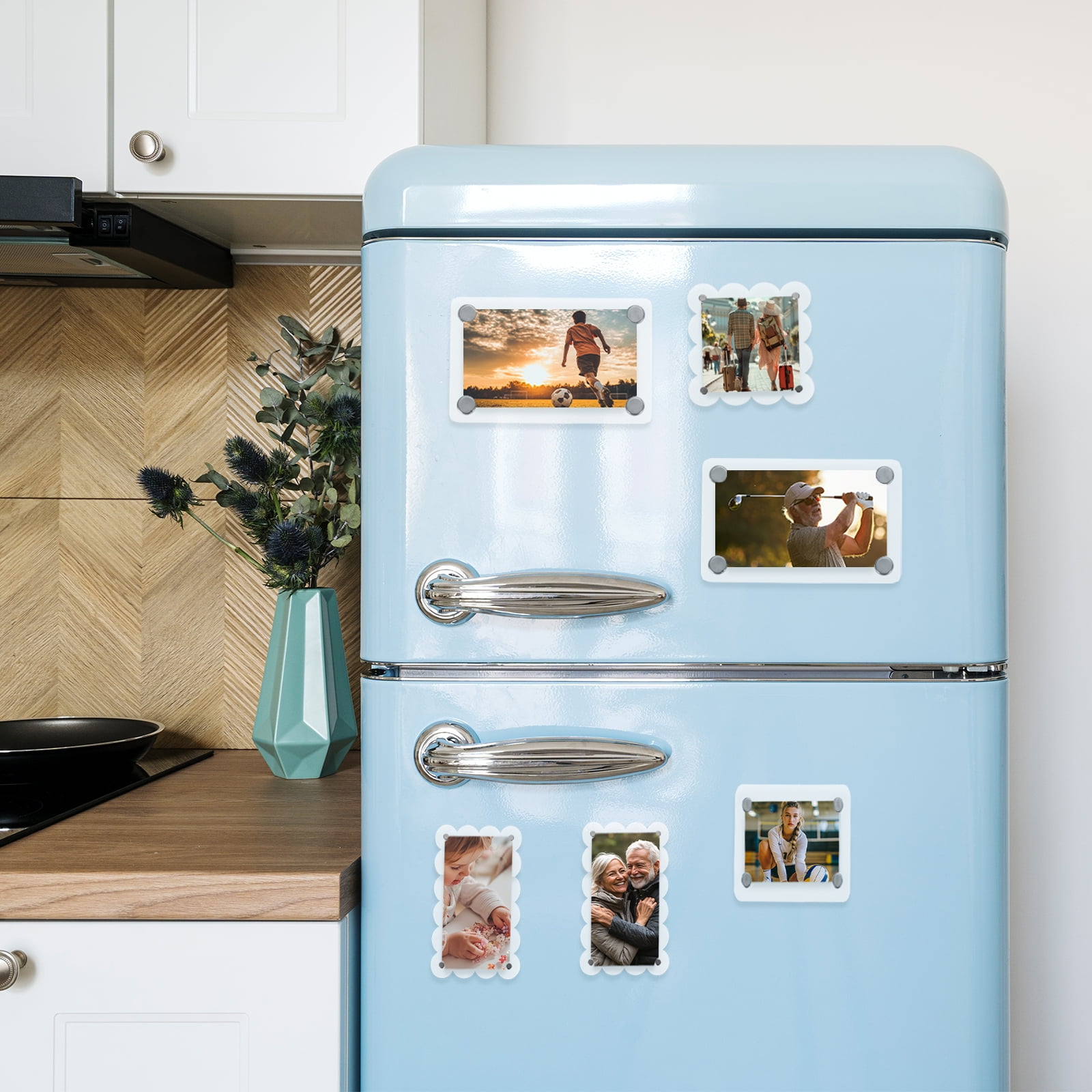 Unique Bargains 5 Pcs Acrylic Fridge Magnetic Frame Clear 2.4" x 3.5"