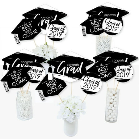 Black and White Grad - Best is Yet to Come - 2019 Graduation Party Centerpiece Sticks - Table Toppers - Set of (Best Vape Stick 2019)