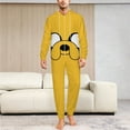 thumbnail image 6 of Adventure Time Jake The Dog Men's Hooded Jumpsuit - Zip Up One Piece Pajamas Soft Cozy Winter Warm Plush Loungewear, 6 of 8