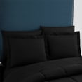thumbnail image 4 of Dobby Stripe 8 Piece Bed in a Bag Bedding Set Includes Bed Sheets and Bed Skirt, King - Black, 4 of 5