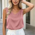 thumbnail image 5 of Miqool Women's Satin V-Neck Tank Top Sleeveless Dressy Blouse Loose Fit Summer Casual Work Top Flowy Camisole, 5 of 9