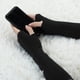 thumbnail image 4 of Señoras invierno sin dedos pulgar agujero calentador de manos estiramiento fiesta codo guantes largos de punto Negro One Size, 4 of 6