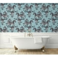 thumbnail image 5 of Harry & Grace Light Blue Playful Zebras Peel and Stick Wallpaper, 5 of 7