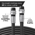 thumbnail image 7 of 1' Feet, Black RG6 Coaxial Cable with rubber booted - Weather Proof Indoor / Outdoor Rated Connectors, F81 / RF, Digital Coax for CATV, Antenna, Internet, Satellite, and more, 7 of 7